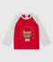 Tee shirt manches longues bébé garçon rouge TERKUIT/gris BELUGA
