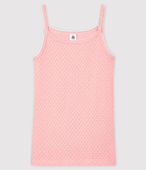 Chemise &agrave; bretelles fantaisie Femme rose/blanc