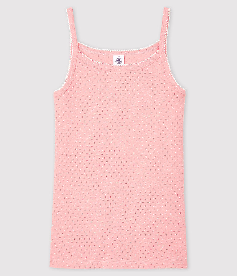 Chemise &agrave; bretelles fantaisie Femme rose/blanc