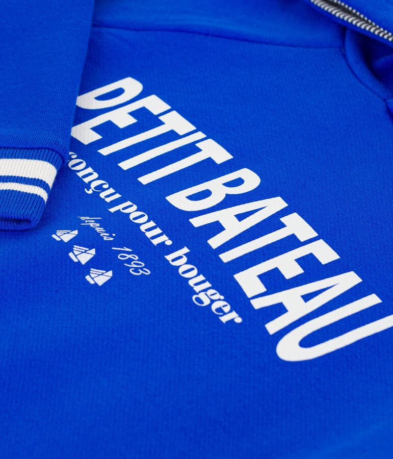 Sweatshirt &agrave; capuche enfant en coton bleu PERSE