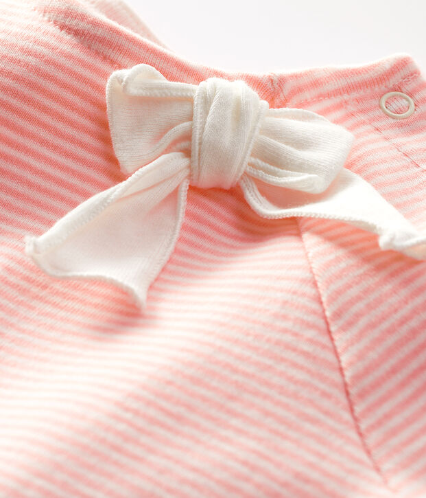 Tee shirt manches courtes b&eacute;b&eacute; fille rose/blanc