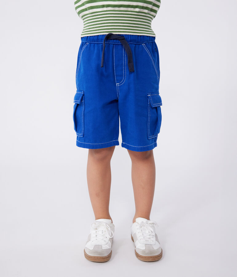 Bermuda cargo enfant en coton bleu SURF