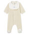 Dors-bien et bavoir bébé mixte en velours de coton beige MONTELIMAR CHINE