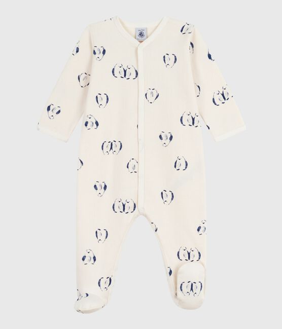 Pyjama bébé en molleton gratté avec col pétale imprimé fleuri MILK/ MULTICO