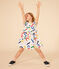 Robe imprimée manches courtes en coton enfant fille blanc MARSHMALLOW/blanc MULTICO