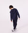 Sweatshirt zippé à capuche enfant en coton uni bleu SMOKING