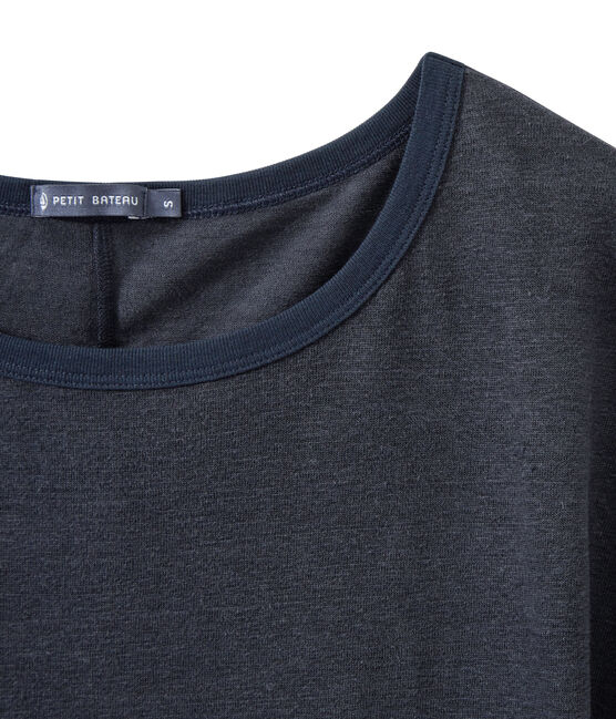 Tee-shirt fluide femme en lin bleu SMOKING
