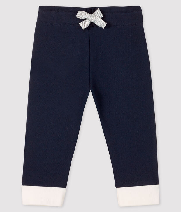 Legging b&eacute;b&eacute; fille en molleton bleu