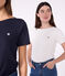 Tee-shirt Femme Iconique col amiral en coton  blanc ECUME