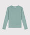 Tee-shirt L'ICONIQUE col rond en coton Femme vert PAUL