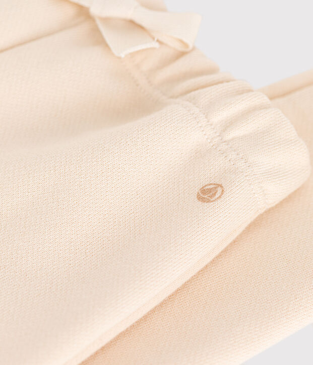 Pantalon de jogging b&eacute;b&eacute; en coton uni &eacute;cru