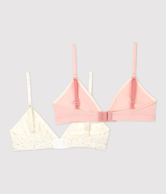 Lot de 2 soutiens-gorge imprimé paillettes fille en coton biologique et élasthanne variante 1