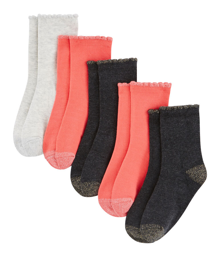 Lot de 5 paires de chaussettes enfant fille multicouleur