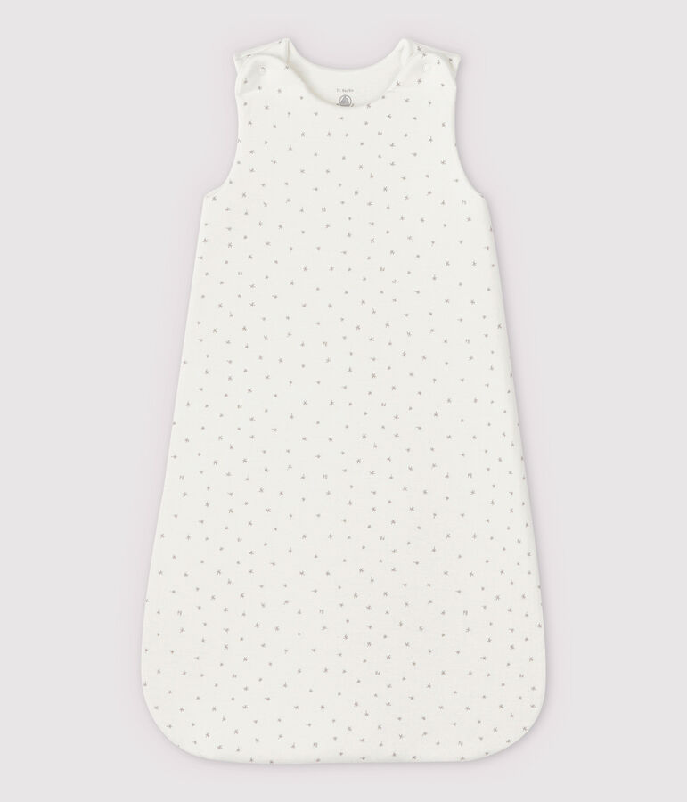 Gigoteuse blanche b&eacute;b&eacute; en tubique en coton biologique blanc/multicouleur