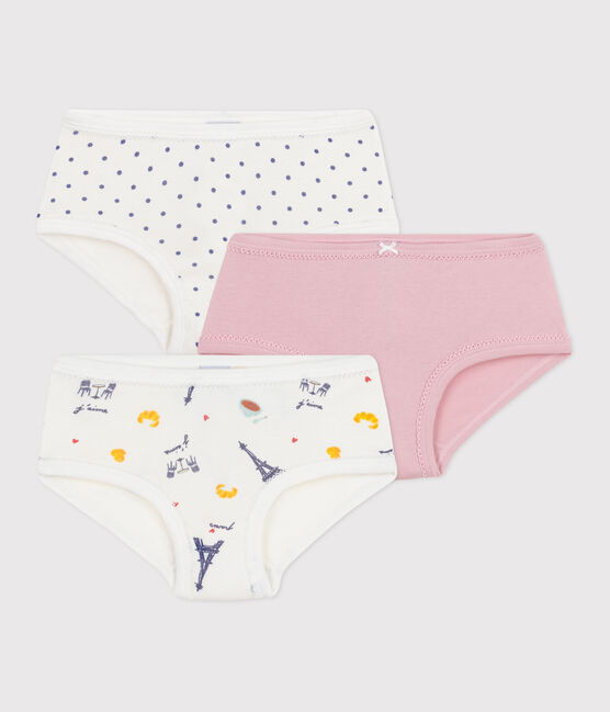 Lot de culottes enfant en coton taille haute imprimé Paris variante 1