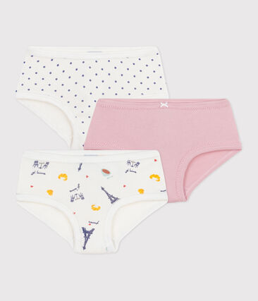 Lot de culottes enfant en coton taille haute imprimé Paris