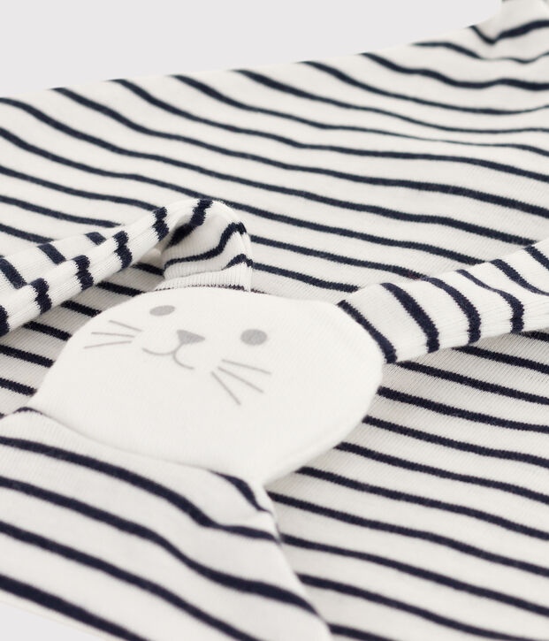 DOUDOU MARINI&Egrave;RE EN COTON blanc/bleu
