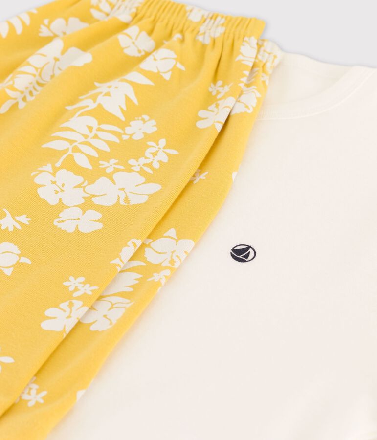 Pyjacourt gar&ccedil;on en coton blanc/jaune