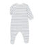 Dors bien bébé rayé blanc LAIT/gris POUSSIERE