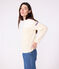 Tee-shirt marinière femme en coton beige MILK/ CAJOU