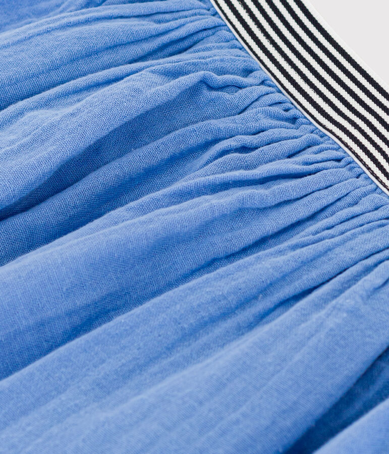 Jupe en gaze de coton enfant fille bleu