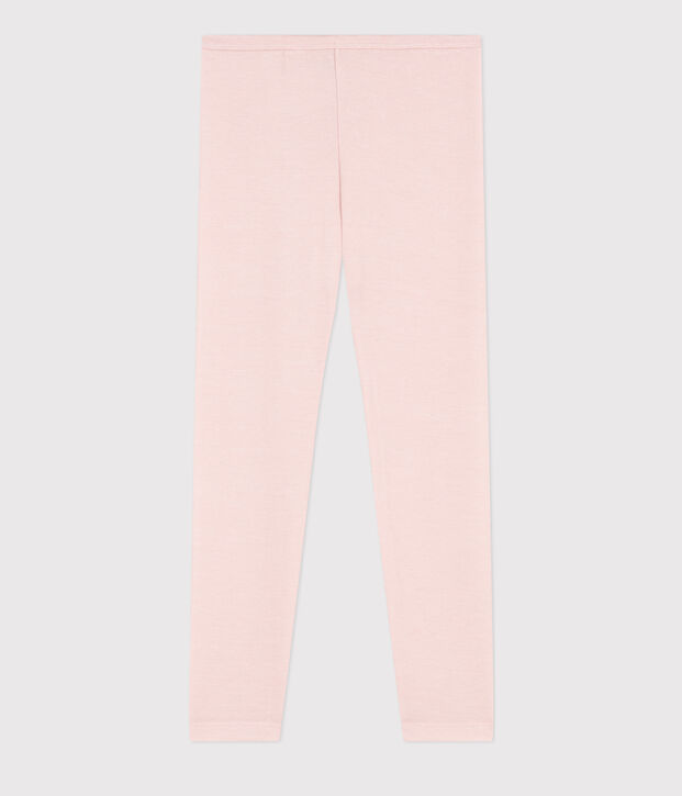 Legging petite fille/petit gar&ccedil;on en laine et coton rose