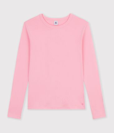 Tee-shirt femme en coton manches longue uni
