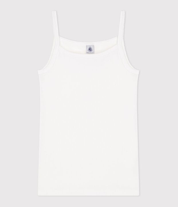 Chemise &agrave; bretelles en coton femme blanc
