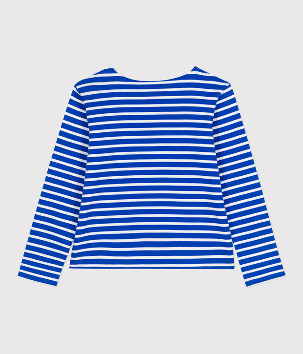 Marini&egrave;re femme en coton manches longues bleu/blanc