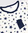 Pyjama étoiles garçon/fille en coton blanc MARSHMALLOW/bleu MEDIEVAL