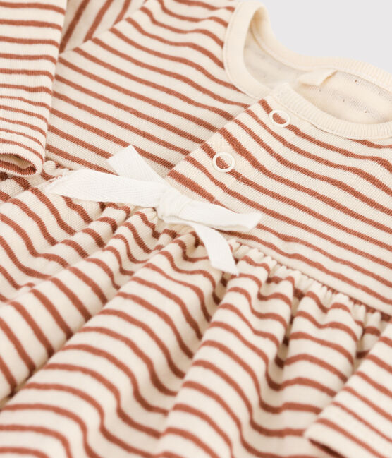 Robe à rayures bébé en tubique en coton blanc AVALANCHE/ CINA:AVALANCHE