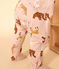 Pyjama bébé animaux en molleton rose SALINE/blanc MULTICO