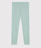 Legging petite fille/petit garçon en laine et coton vert PAUL
