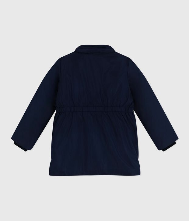 Parka enfant mi-longue unie bleu marine