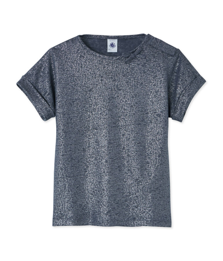 Tee-shirt enfant fille gris MAKI/gris ARGENT