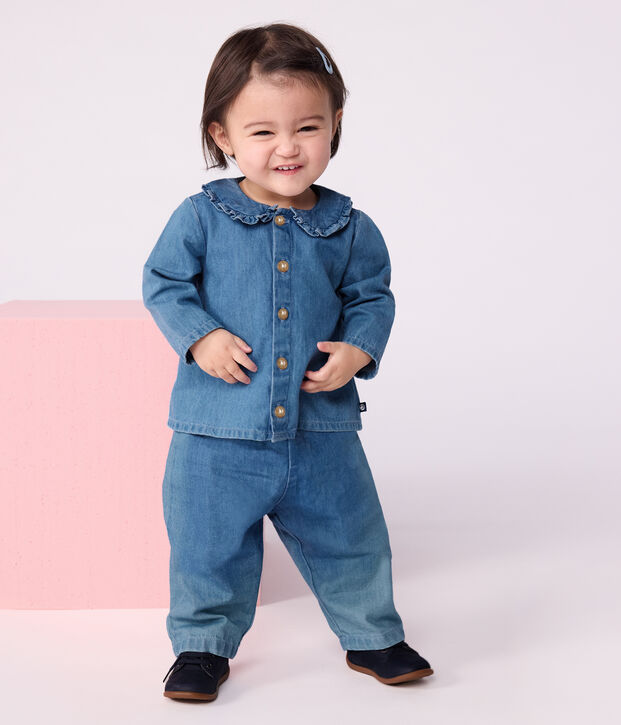 Blouse en denim l&eacute;ger b&eacute;b&eacute; bleu