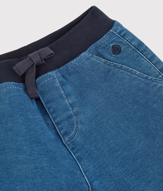 Bermuda denim responsable enfant gar&ccedil;on bleu
