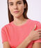Tee-shirt femme en coton manches courtes uni rose FLAMAND