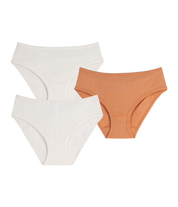 Lot de 3 culottes femme en coton fleuri multicouleur