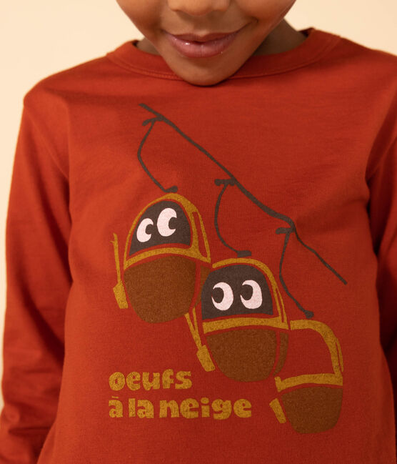 Tee-shirt manches longues en coton enfant fille / garçon rouge HARISSA