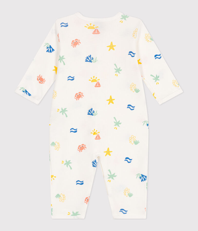 Pyjama b&eacute;b&eacute; en coton sans pieds imprim&eacute; blanc MARSHMALLOW/blanc MULTICO