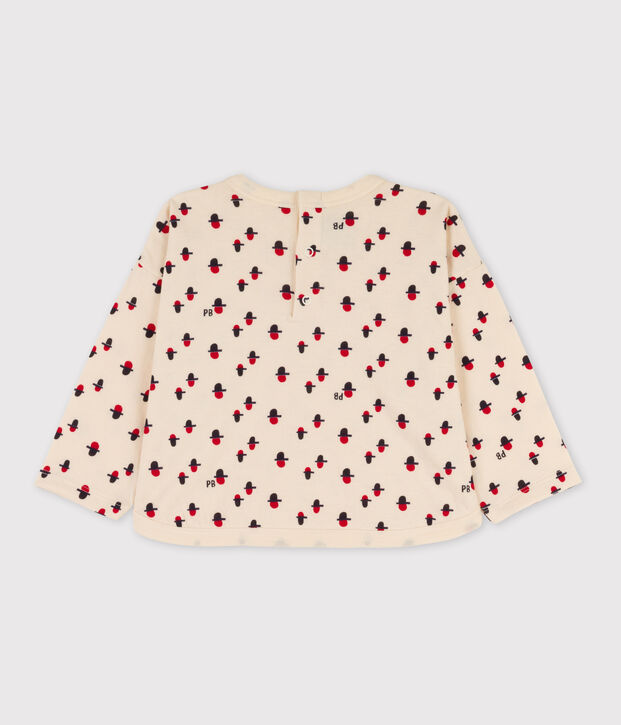 Tee-shirt manches longues b&eacute;b&eacute; imprim&eacute; en tubique &eacute;cru/multicouleur