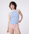 Débardeur Femme en coton rayé blanc MARSHMALLOW/bleu PERSE
