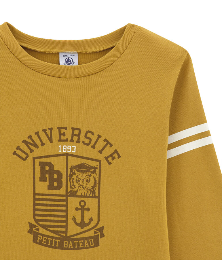 tee-shirt manches longues enfant gar&ccedil;on jaune