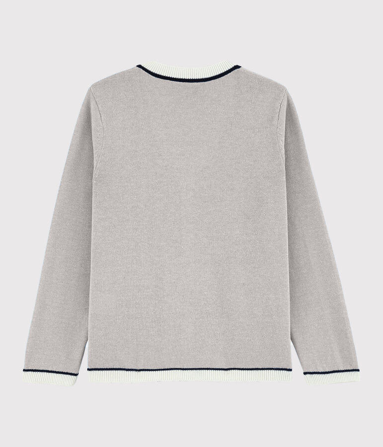 Cardigan en coton jersey enfant gar&ccedil;on gris