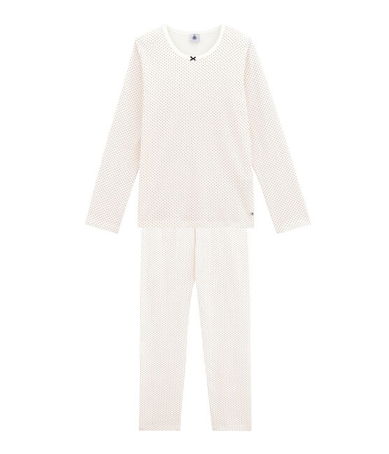Pyjama fille blanc MARSHMALLOW/rouge TERKUIT