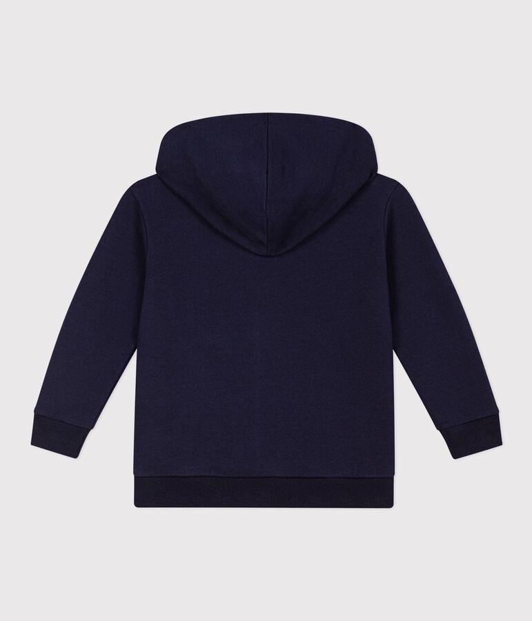 Sweatshirt &agrave; capuche zipp&eacute; enfant en coton bleu SMOKING