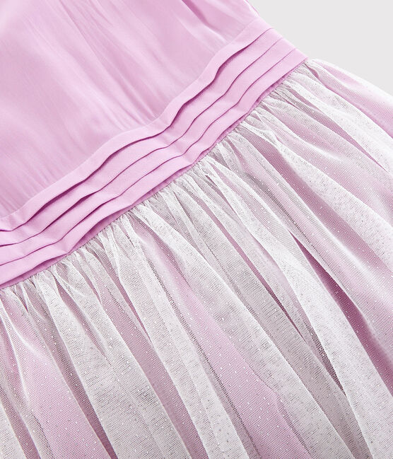 Robe cérémonie en crêpe et tulle enfant fille rose BOHEME