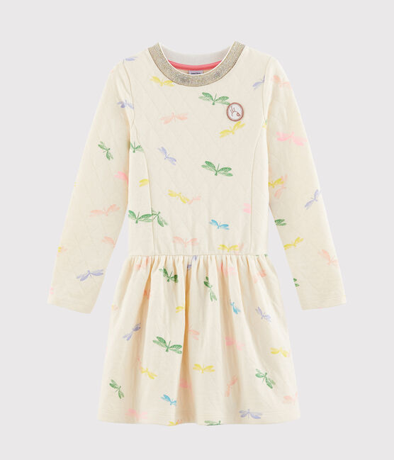 Robe enfant fille beige COQUILLE/blanc MULTICO