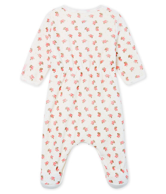 Bodyjama bébé fille en velours blanc MARSHMALLOW/blanc MULTICO